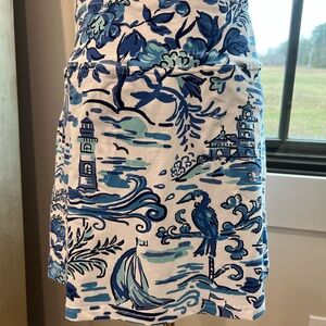 Nautical Blue and White Mini Skirt